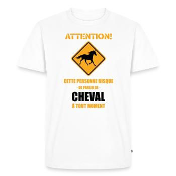 Attention ! Cette Personne Risque De Parler De Che - T-shirt Premium bio Homme - blanc - Devant - Nico (187cm)