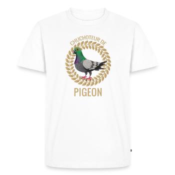 chuchoteur de pigeon - T-shirt Premium bio Homme - blanc - Devant - Nico (187cm)