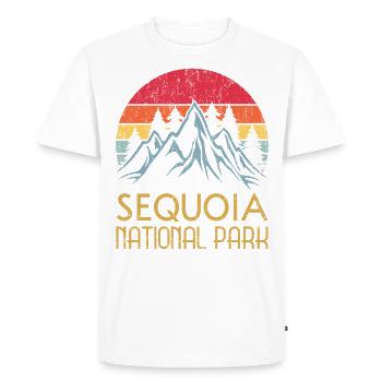 Retro Kings Canyon - Parc National Vintage Sequoia - T-shirt Premium bio Homme - blanc - Devant - Nico (187cm)