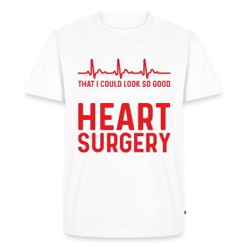 Surgery Bypass Open Heart Attack Awareness - Men's Premium Organic T-Shirt - white - Front - Nico (187cm)