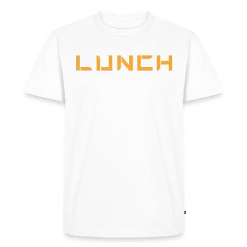 Prêt à déjeuner - Food Space & Pizza Rocket - T-shirt Premium bio Homme - blanc - Devant - Nico (187cm)