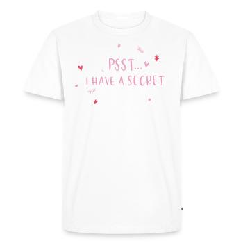 Psst... I have a secret - pregnancy - Men's Premium Organic T-Shirt - white - Front - Nico (187cm)