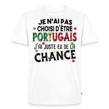 Portugais Portugal Pays Homme Cadeau Humour - T-shirt Premium bio Homme - blanc - Devant - Nico (187cm)