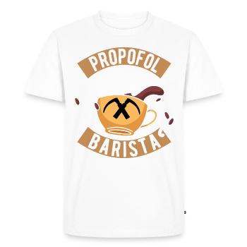 Propofol Barista - Laryngoscope Anesthesia Anesthesia - Men's Premium Organic T-Shirt - white - Front - Nico (187cm)