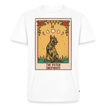 Carte de Tarot - Chien Occulte Berger Hollandais - T-shirt Premium bio Homme - blanc - Devant - Nico (187cm)