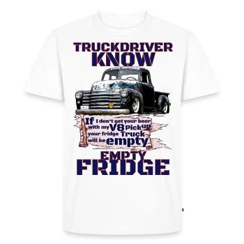 Retro V8 Truck Truck Driver Beer Transporter - Men's Premium Organic T-Shirt - white - Front - Nico (187cm)