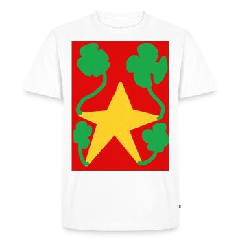 étoile de trèfle à quatre feuille. - T-shirt Premium bio Homme - blanc - Devant - Nico (187cm)