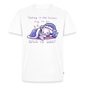 Journée de retour au sommeil - T-shirt Premium bio Homme - blanc - Devant - Nico (187cm)