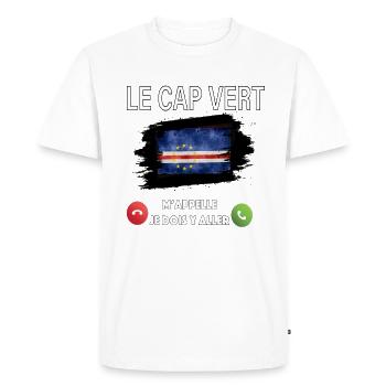 CAP vert - T-shirt Premium bio Homme - blanc - Devant - Nico (187cm)