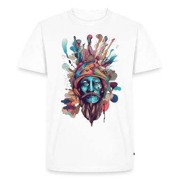 Trippy Shaman - Men's Premium Organic T-Shirt - white - Front - Nico (187cm)