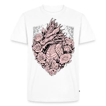 Dragon in the shield - Men's Premium Organic T-Shirt - white - Front - Nico (187cm)