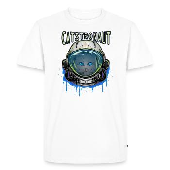 Chat astronaute - T-shirt Premium bio Homme - blanc - Devant - Nico (187cm)