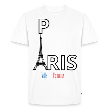 Paris - T-shirt Premium bio Homme - blanc - Devant - Nico (187cm)