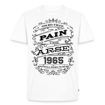 Hillarious Funny Birthday Shirt 1965 Black Edition - Men's Premium Organic T-Shirt - white - Front - Nico (187cm)