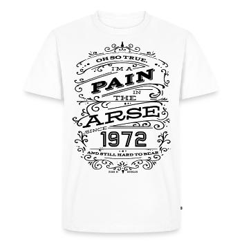 Hillarious Funny Birthday Shirt 1972 Black Edition - Men's Premium Organic T-Shirt - white - Front - Nico (187cm)