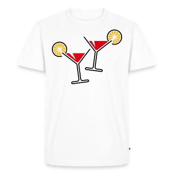 2 Cocktail Glasses / Martini / Cheers + (Red) - Men's Premium Organic T-Shirt - white - Front - Nico (187cm)