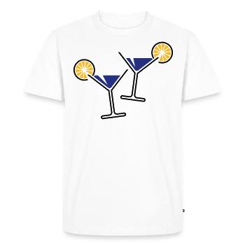 2 Cocktail Glasses / Martini / Cheers + (Blue) - Men's Premium Organic T-Shirt - white - Front - Nico (187cm)