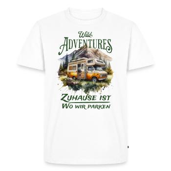 Home is where we park Camping Camper Outdoor - Men's Premium Organic T-Shirt - white - Front - Nico (187cm)
