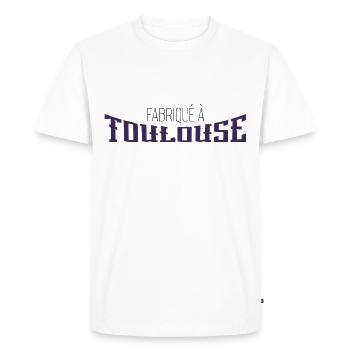 fabriqué à Toulouse. cadeau Toulouse - T-shirt Premium bio Homme - blanc - Devant - Nico (187cm)