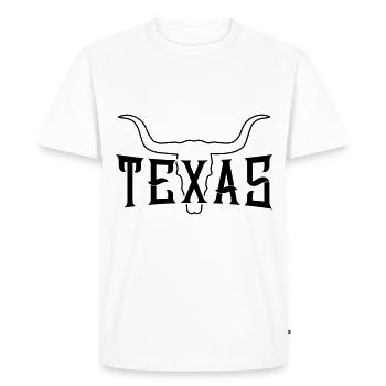 texas bulle skeleton symbol - Men's Premium Organic T-Shirt - white - Front - Nico (187cm)