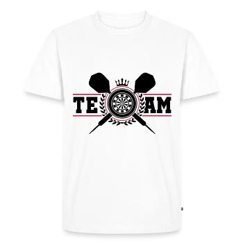darts dartpfeil dartscheibe coat of arms team - Men's Premium Organic T-Shirt - white - Front - Nico (187cm)