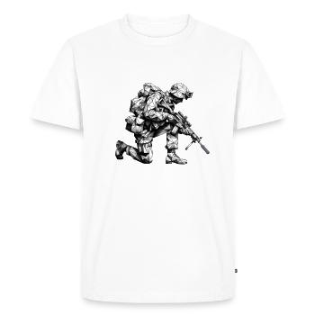 Appelle-moi Commandant..seul - T-shirt Premium bio Homme - blanc - Devant - Nico (187cm)