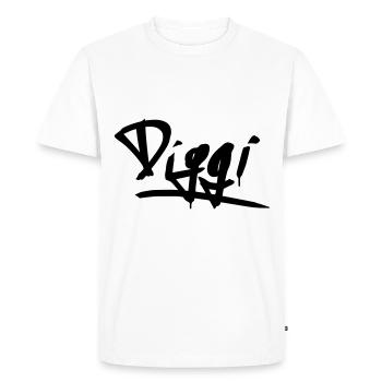Diggi Digger Digga - Men's Premium Organic T-Shirt - white - Front - Nico (187cm)