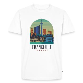 Francfort - T-shirt Premium bio Homme - blanc - Devant - Nico (187cm)