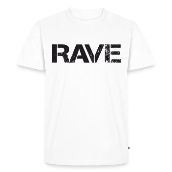 Cadeau de Raver Rave Raving Techno Music Party - T-shirt Premium bio Homme - blanc - Devant - Nico (187cm)