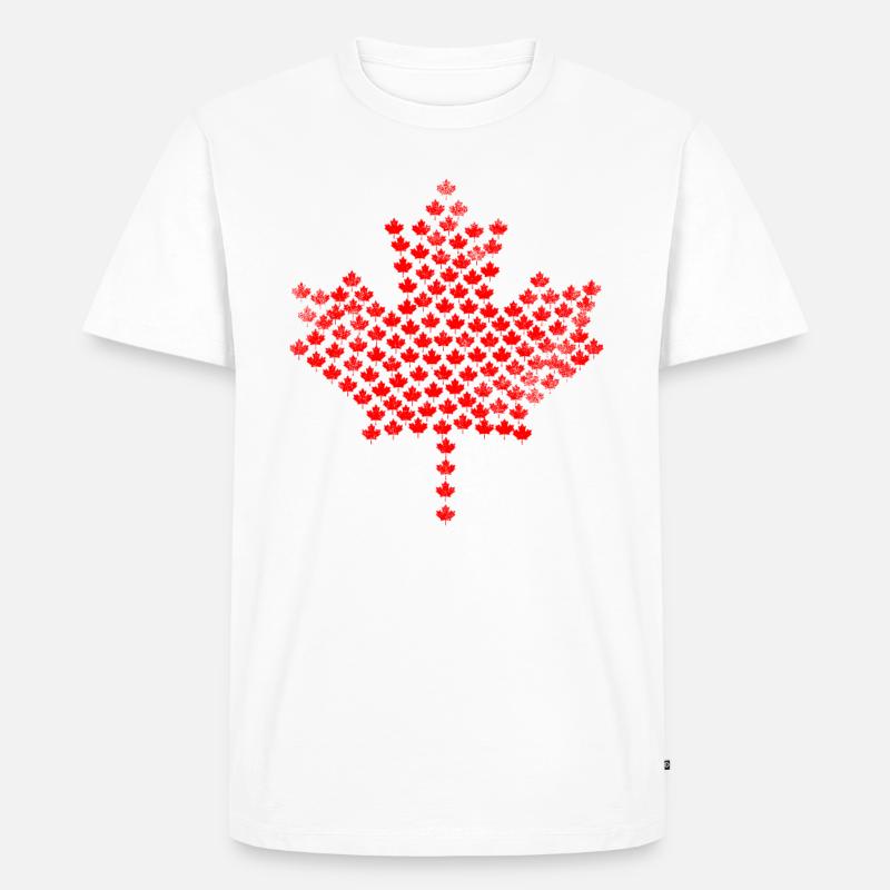 Kanada Ahornblatt - Männer Premium Bio T-Shirt - Weiß