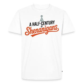 demi-siècle manigances chapeau de fête anniversaire - T-shirt Premium bio Homme - blanc - Devant - Nico (187cm)