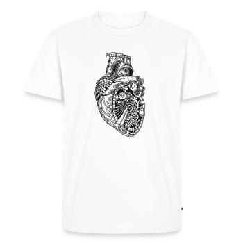 Steampunk Heart Inside CrossSection of Human #1 - Men's Premium Organic T-Shirt - white - Front - Nico (187cm)