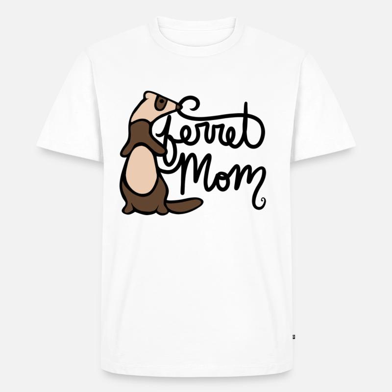 Frettchen Mutter - Männer Premium Bio T-Shirt - Weiß