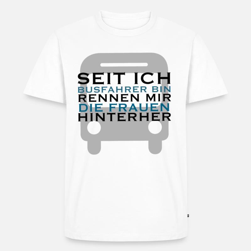 Lustiger Busfahrer Spruch Geschenkidee - Männer Premium Bio T-Shirt - Weiß