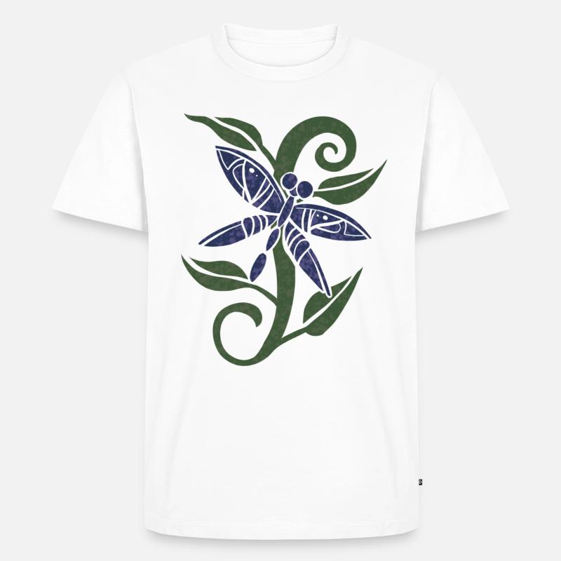 Blaue Libelle - Männer Premium Bio T-Shirt - Weiß