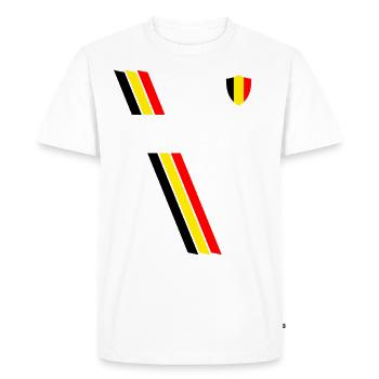 Football Flag Flag Belgium Belgium - Men's Premium Organic T-Shirt - white - Front - Nico (187cm)