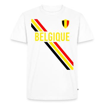 Drapeau de football Belgique Belgique Belgium - T-shirt Premium bio Homme - blanc - Devant - Nico (187cm)
