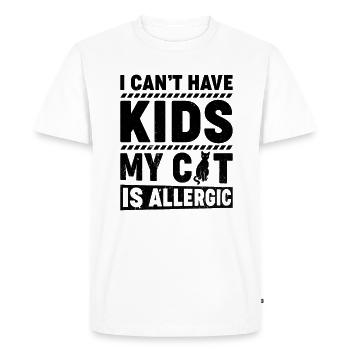 Funny Cats Sayings Cat Saying No Children - Men's Premium Organic T-Shirt - white - Front - Nico (187cm)
