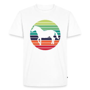 Cheval Cheval Équestre Equitation - T-shirt Premium bio Homme - blanc - Devant - Nico (187cm)