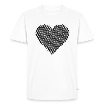 coeur noir coeur amour cadeau - T-shirt Premium bio Homme - blanc - Devant - Nico (187cm)