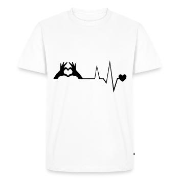 heartbeat hand pulse symbol - Men's Premium Organic T-Shirt - white - Front - Nico (187cm)