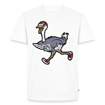 running ostrich jogging marathon runner sprinter - Men's Premium Organic T-Shirt - white - Front - Nico (187cm)