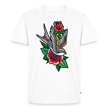 Swallow Tattoo - Men's Premium Organic T-Shirt - white - Front - Nico (187cm)