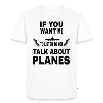 Pilote Air Force Flying Airline Copilote Cadeau - T-shirt Premium bio Homme - blanc - Devant - Nico (187cm)