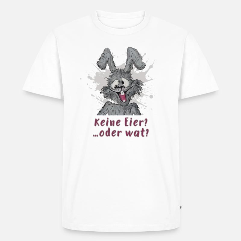 Keine Eier?….oder wat? Osterhase statement - Männer Premium Bio T-Shirt - Weiß