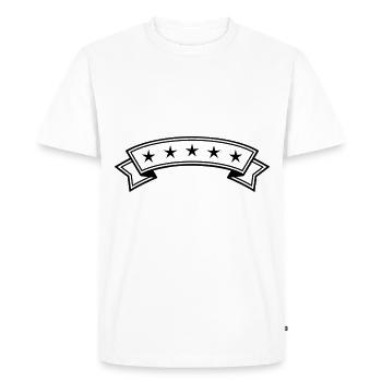 Étoile banderole ligne - T-shirt Premium bio Homme - blanc - Devant - Nico (187cm)