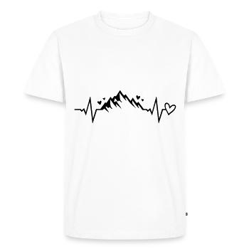 battements de la montagne symbole puls - T-shirt Premium bio Homme - blanc - Devant - Nico (187cm)