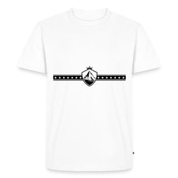 mountains coat of arms line - Men's Premium Organic T-Shirt - white - Front - Nico (187cm)