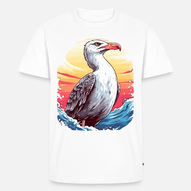 möwe - Männer Premium Bio T-Shirt - Weiß