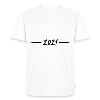 Élément de ligne de l'année 2021 - T-shirt Premium bio Homme - blanc - Devant - Nico (187cm)